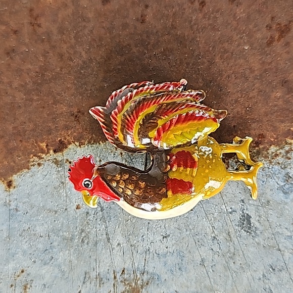 Rooster Brooch - Picture 11 of 14